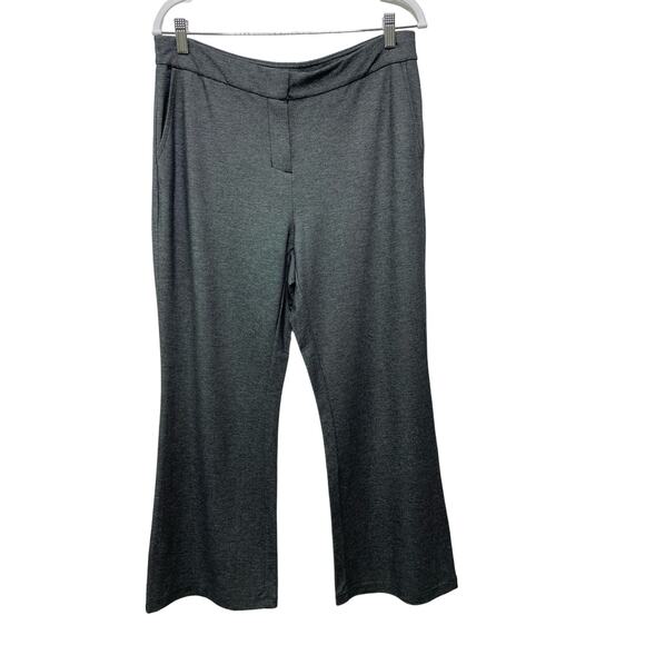 J Jill Wearever Wide Leg Trouser Pant Flat Front Gray Petite M Dark Academia NEW - Picture 1 of 10